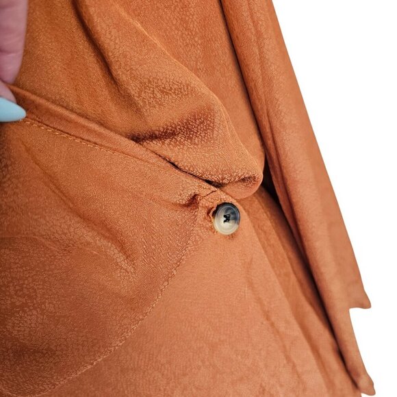 Free People Orange Snake Print Button Closure Mini Dress Sz S - Picture 5 of 12